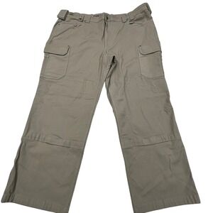 Duluth Trading Flex Fire Hose Cargo Pants Mens 48x30 Khaki Canvas Relaxed Fit